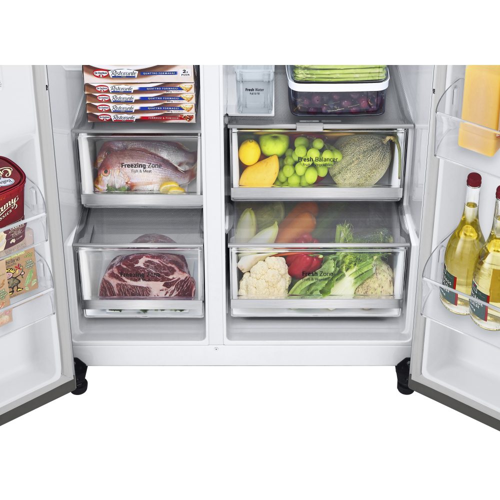 LG Door In Door Instaview American Fridge Freezer With Ice & Water Non Plumbed GSXV91BSAE - STAINLESS STEEL LG Door In Door Instaview American Fridge Freezer With Ice & Water Non Plumbed GSXV91BSAE - STAINLESS STEEL