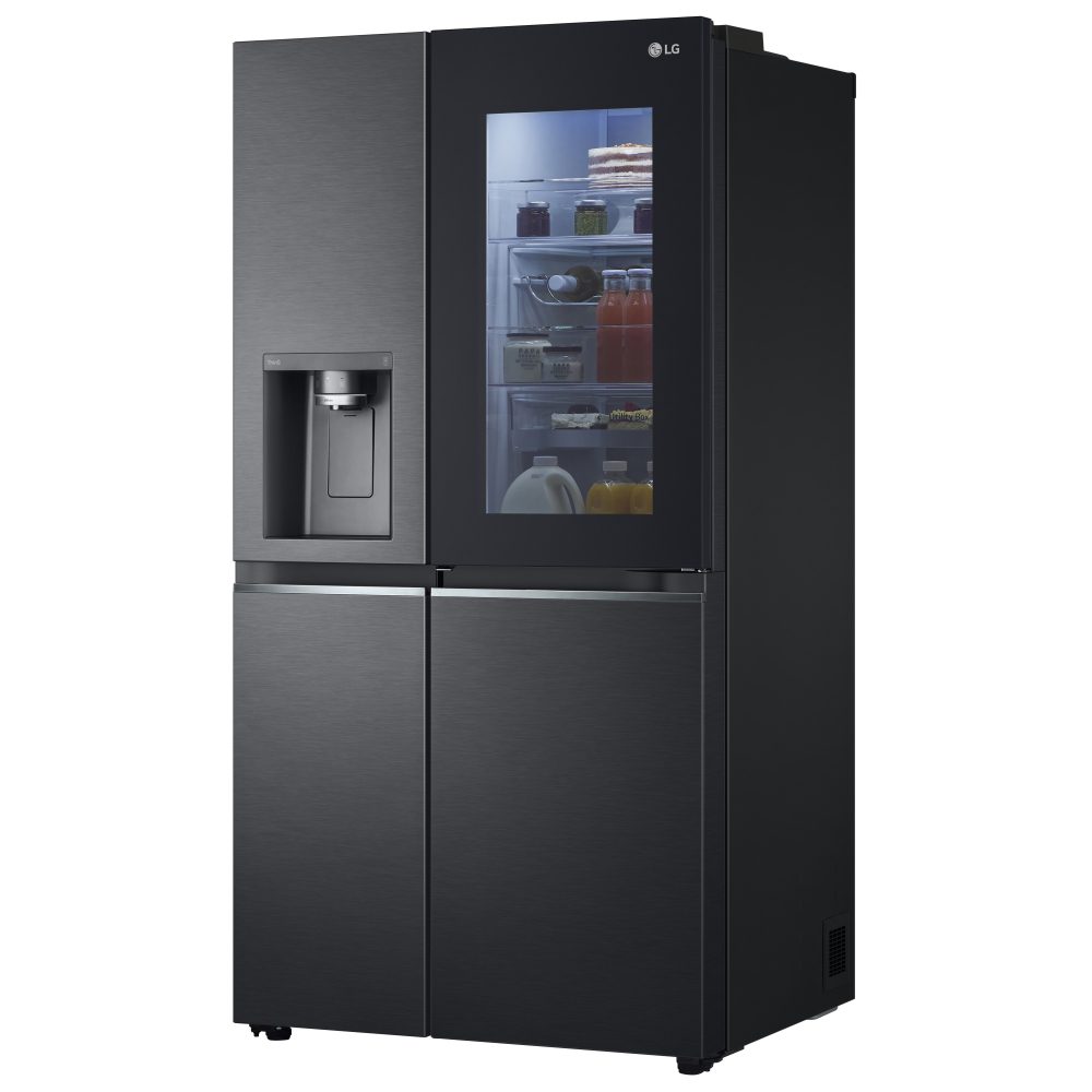 LG Door In Door Instaview American Fridge Freezer With Ice & Water Non Plumbed GSXV91MCAE - BLACK STEEL LG Door In Door Instaview American Fridge Freezer With Ice & Water Non Plumbed GSXV91MCAE - BLACK STEEL