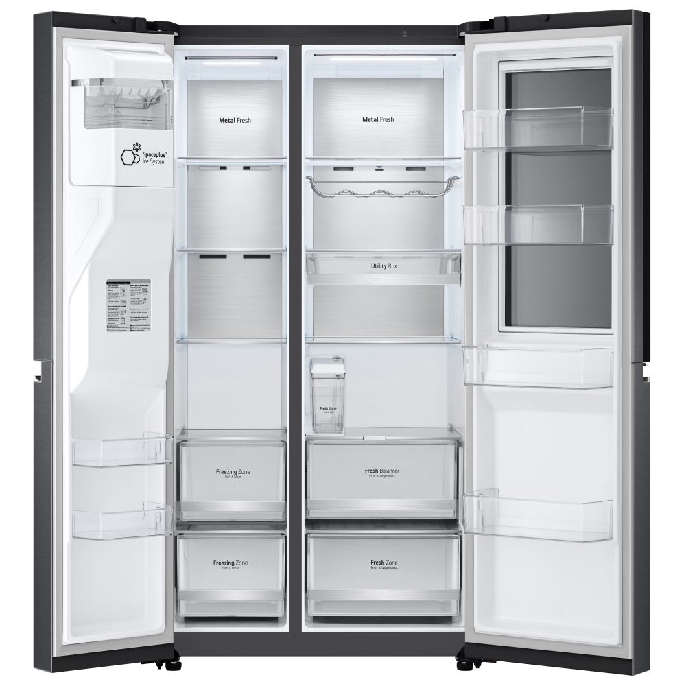 LG Door In Door Instaview American Fridge Freezer With Ice & Water Non Plumbed GSXV91MCAE - BLACK STEEL LG Door In Door Instaview American Fridge Freezer With Ice & Water Non Plumbed GSXV91MCAE - BLACK STEEL