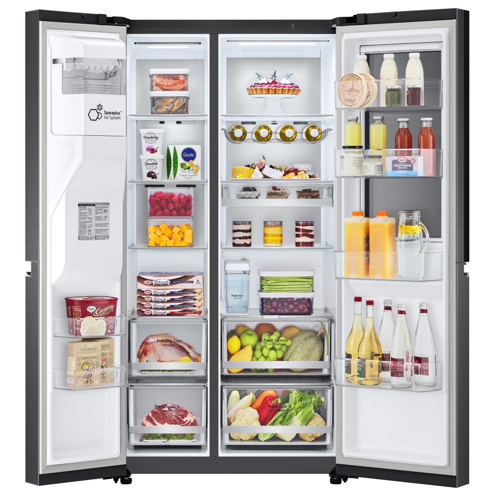 LG Door In Door Instaview American Fridge Freezer With Ice & Water Non Plumbed GSXV91MCAE - BLACK STEEL LG Door In Door Instaview American Fridge Freezer With Ice & Water Non Plumbed GSXV91MCAE - BLACK STEEL