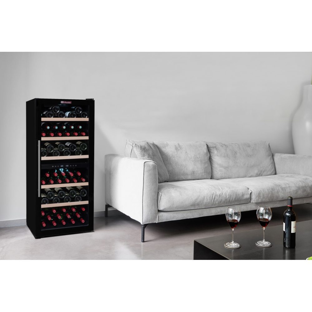 La Sommeliere 55cm Freestanding Dual Zone Wine Cooler SLS102DZ - BLACK La Sommeliere 55cm Freestanding Dual Zone Wine Cooler SLS102DZ - BLACK