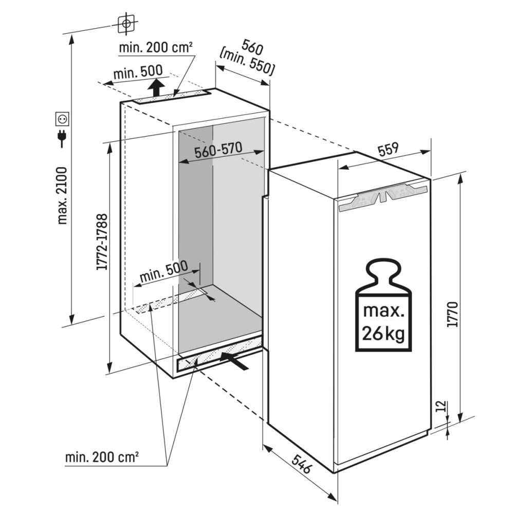 Liebherr 177cm Peak Integrated In Column Biofresh Larder Fridge IRBPDI5170 Liebherr 177cm Peak Integrated In Column Biofresh Larder Fridge IRBPDI5170