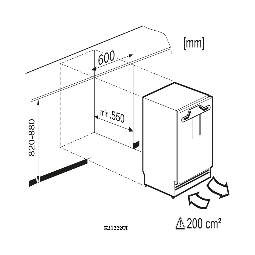 Miele Integrated Built Under Larder Fridge K31222UI-1 Miele Integrated Built Under Larder Fridge K31222UI-1