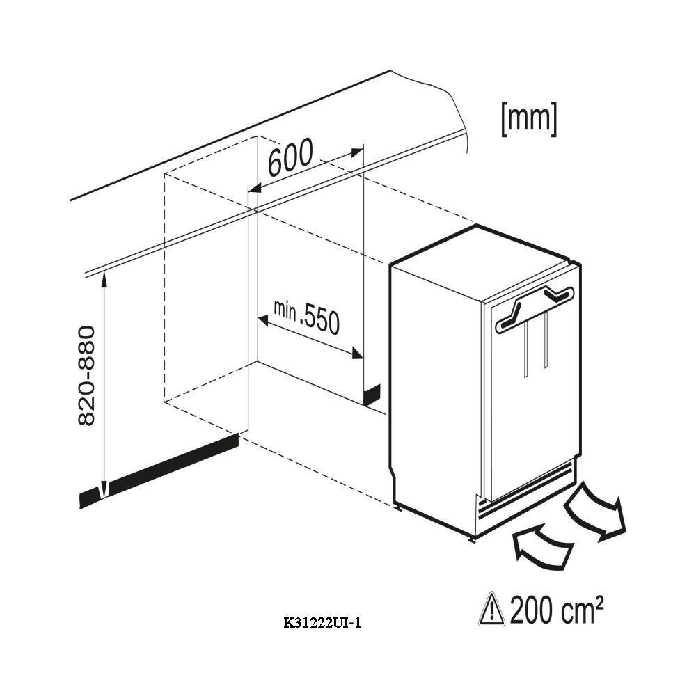 Miele Integrated Built Under Larder Fridge K31222UI-1 Miele Integrated Built Under Larder Fridge K31222UI-1