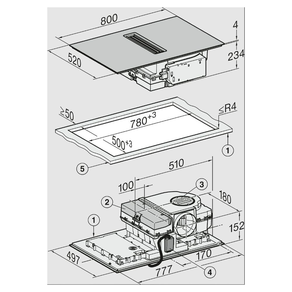 Miele 80cm Ducted Air Venting Induction Hob KMDA7676FL-A - BLACK Miele 80cm Ducted Air Venting Induction Hob KMDA7676FL-A - BLACK