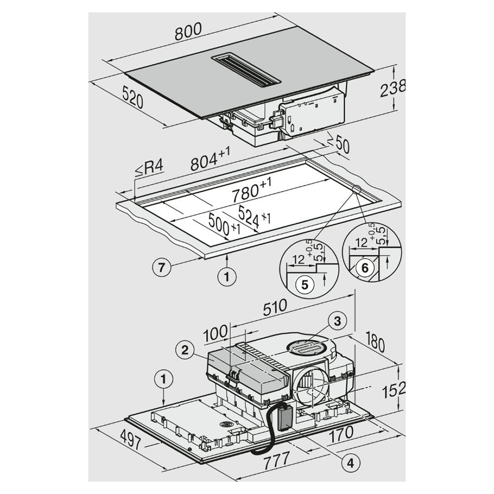 Miele 80cm Ducted Air Venting Induction Hob KMDA7676FL-A - BLACK Miele 80cm Ducted Air Venting Induction Hob KMDA7676FL-A - BLACK