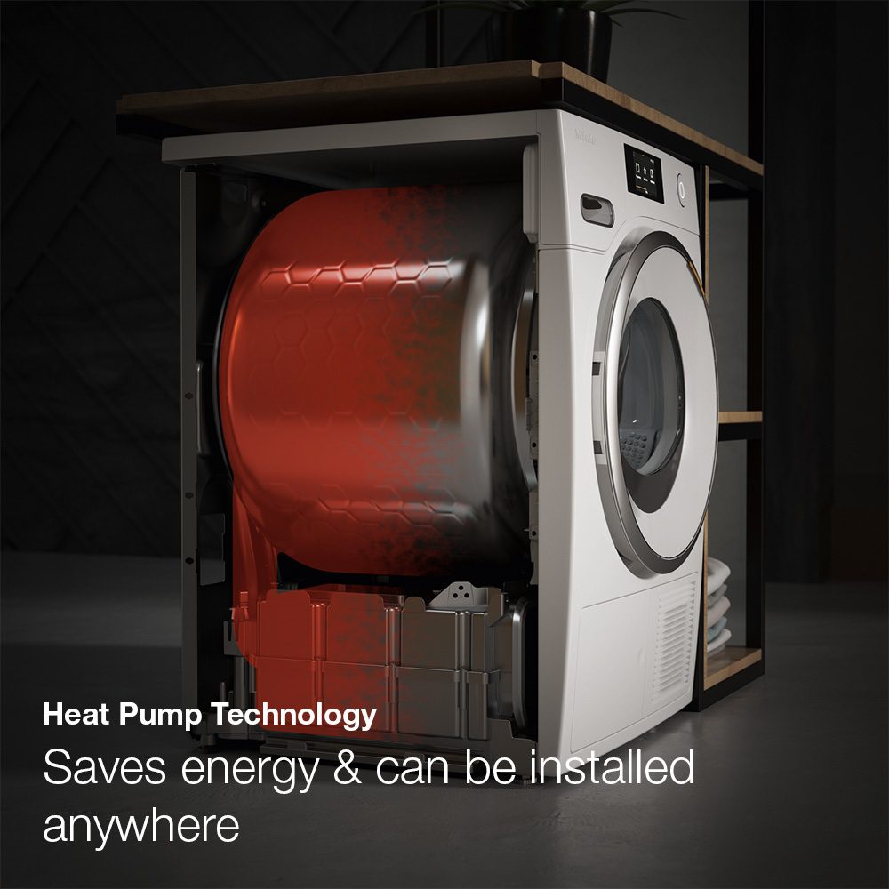 Miele 9kg Heat Pump Condenser Tumble Dryer TSL783WP - White Miele 9kg Heat Pump Condenser Tumble Dryer TSL783WP - White