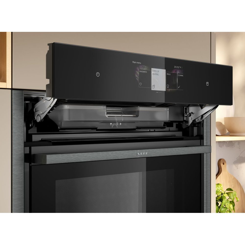 Neff N90 Slide & Hide FullSteam Single Oven B64FT53G0B - GRAPHITE Neff N90 Slide & Hide FullSteam Single Oven B64FT53G0B - GRAPHITE