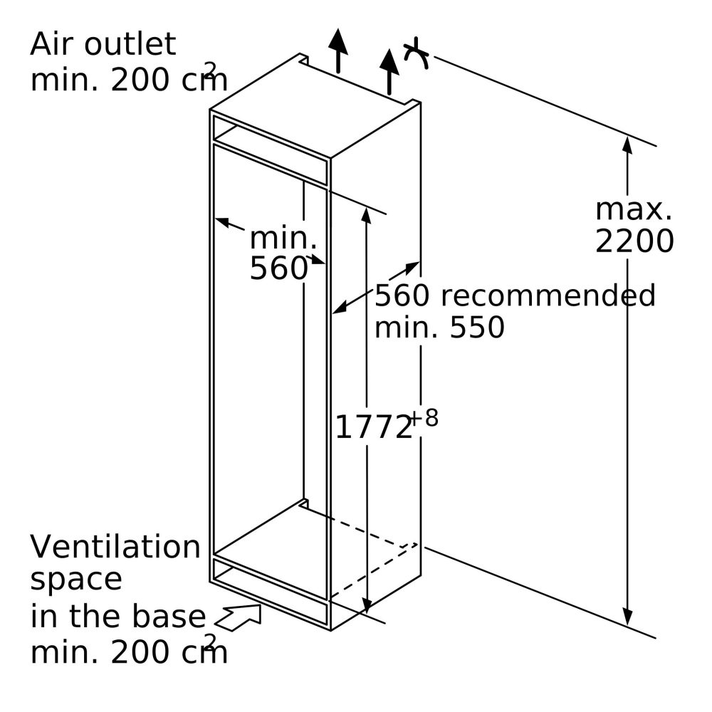 Neff 177cm N90 Integrated In Column Frost Free Freezer GI7815NE0 Neff 177cm N90 Integrated In Column Frost Free Freezer GI7815NE0