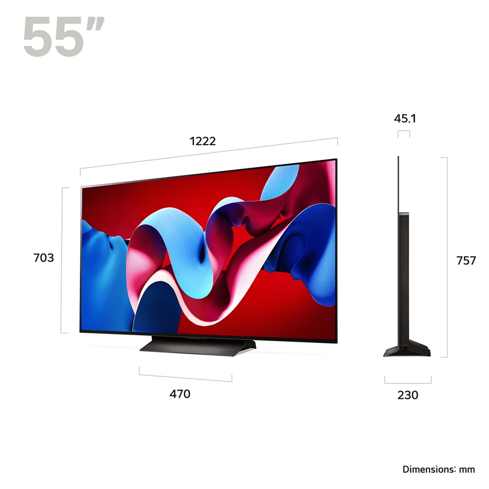 LG 2024 55" Evo C4 OLED 4K Smart TV OLED55C46LA - Black LG 2024 55" Evo C4 OLED 4K Smart TV OLED55C46LA - Black