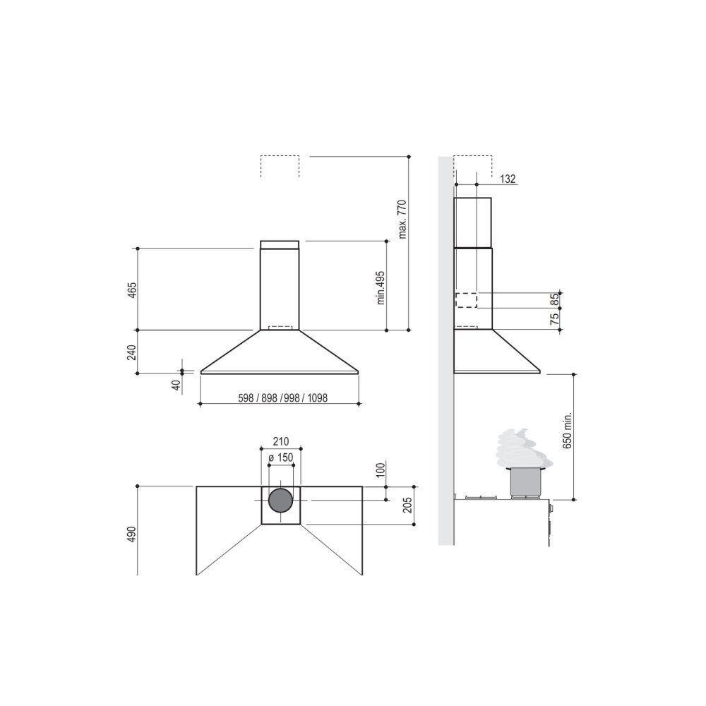 Rangemaster 110cm Classic Chimney Hood With Chrome Rail CLAHDC110CY/C - CRANBERRY Rangemaster 110cm Classic Chimney Hood With Chrome Rail CLAHDC110CY/C - CRANBERRY
