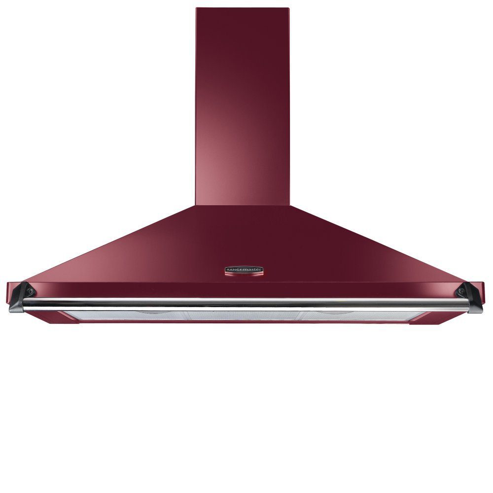 Rangemaster 110cm Classic Chimney Hood With Chrome Rail CLAHDC110CY/C - CRANBERRY Rangemaster 110cm Classic Chimney Hood With Chrome Rail CLAHDC110CY/C - CRANBERRY