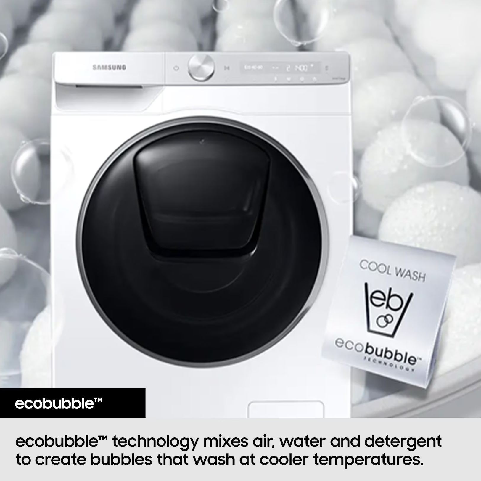 Samsung 9kg/6kg 1400 Spin Washer Dryer WD90HG5U34BEEU - White Samsung 9kg/6kg 1400 Spin Washer Dryer WD90HG5U34BEEU - White