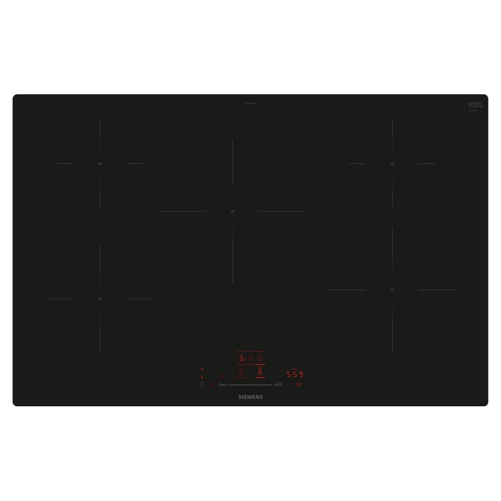 Siemens  80cm IQ-100 Flush Fit 5 Zone Induction Hob EH801HVB1E - BLACK