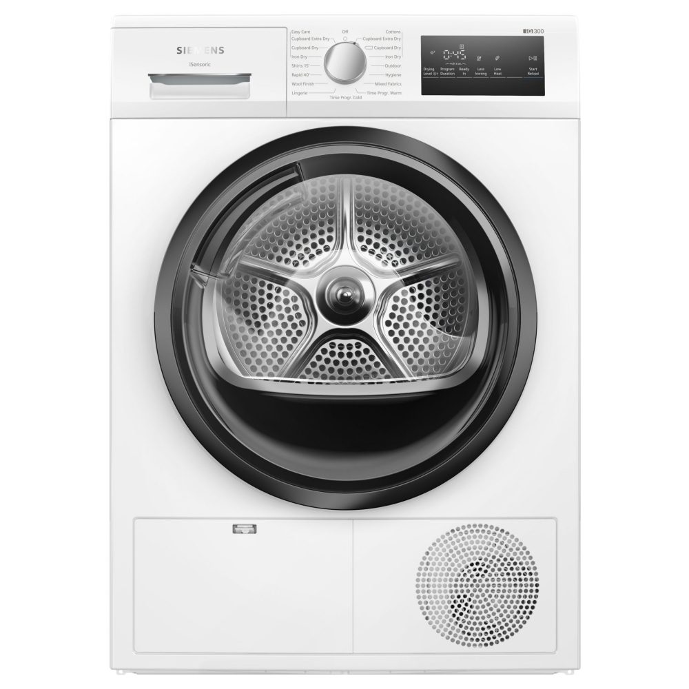 Siemens WT45N203GB 8kg IQ-300 Condenser Tumble Dryer - WHITE Siemens WT45N203GB 8kg IQ-300 Condenser Tumble Dryer - WHITE