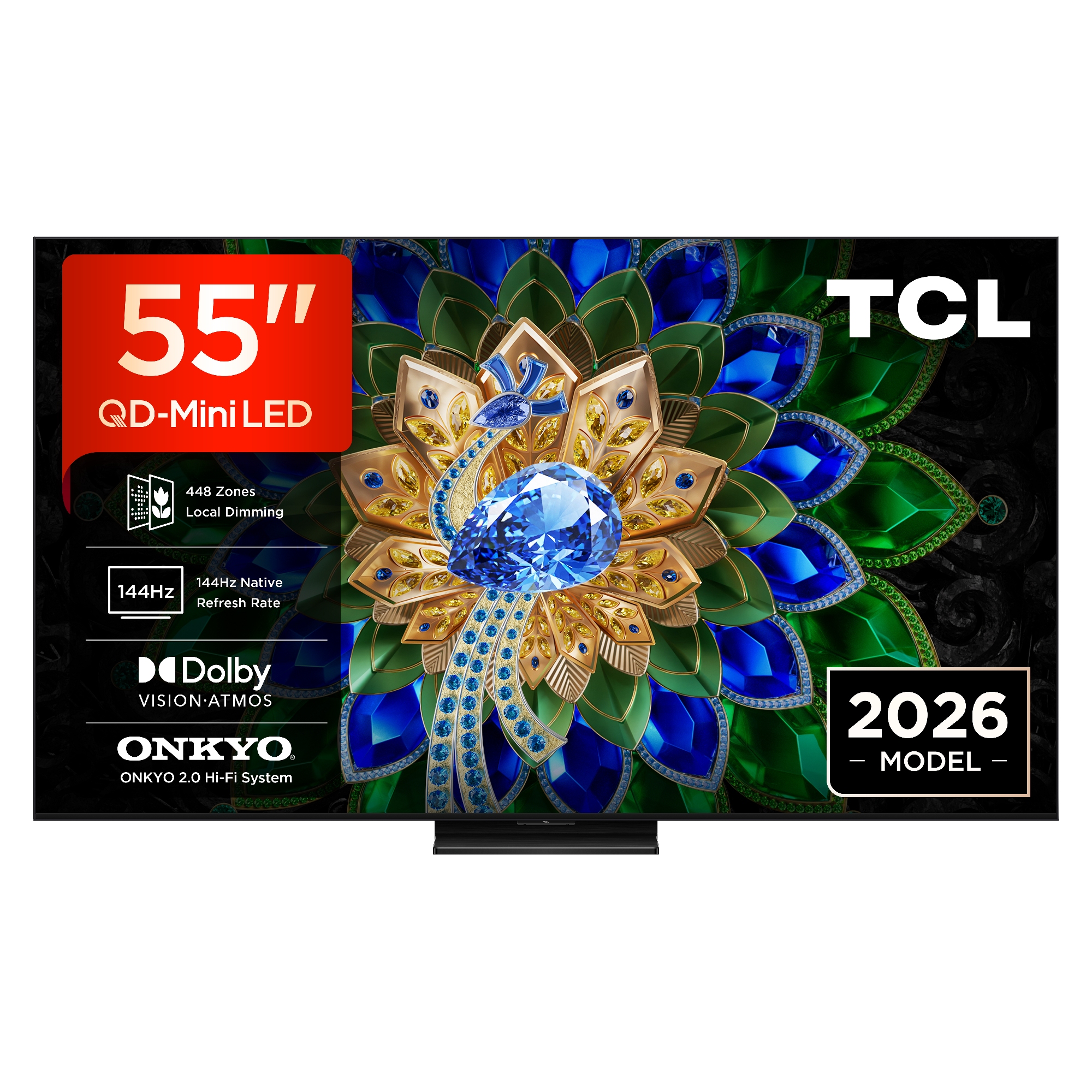 TCL 55" QD-Mini LED TV Matte NXTVISION Display 144Hz 55A400U-UK - Black