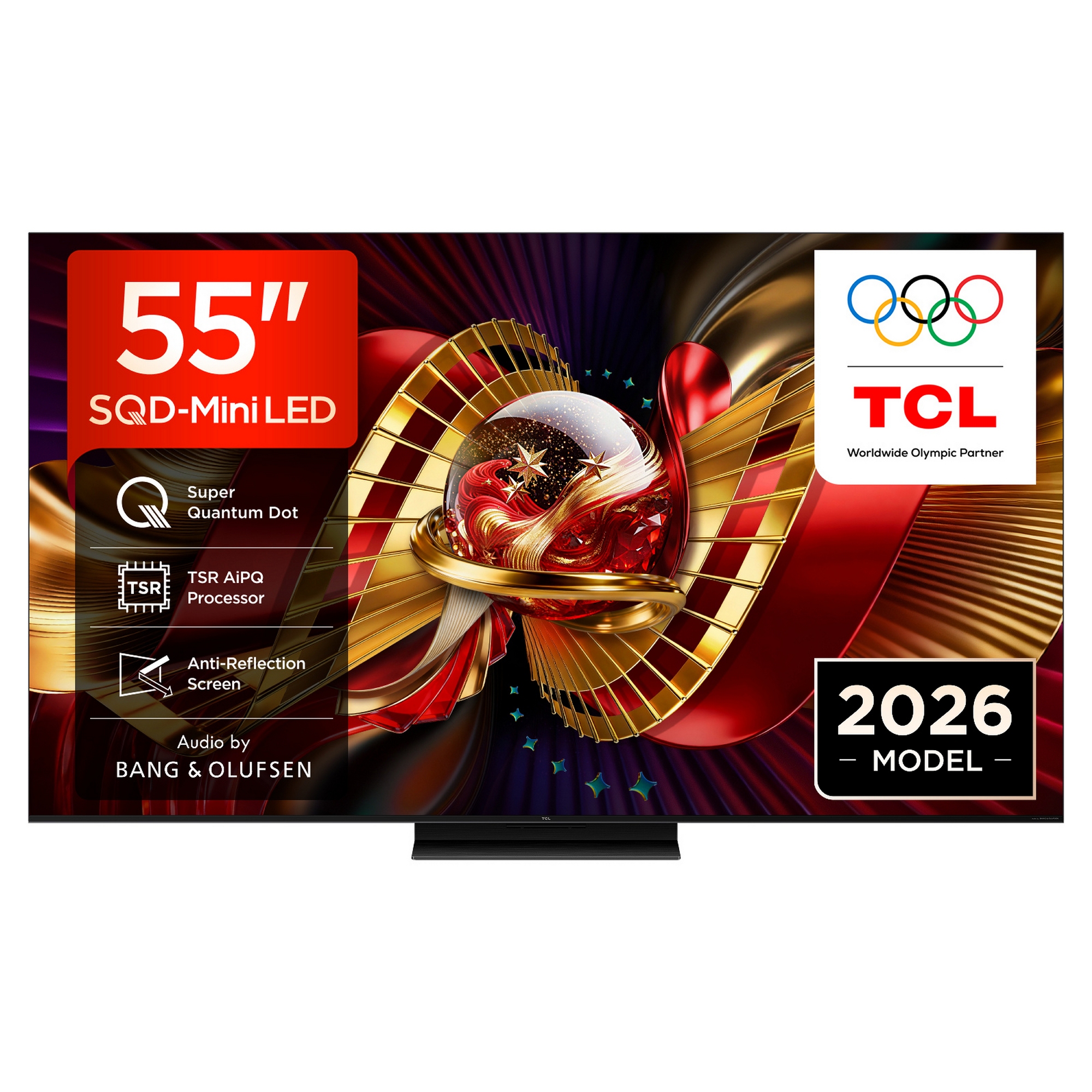 TCL 55″ QD-Mini LED 4K UHD 144 HZ Smart Google TV, Dolby Atmos, Audio by Bang + Olufsen 55C8L-UK - Black