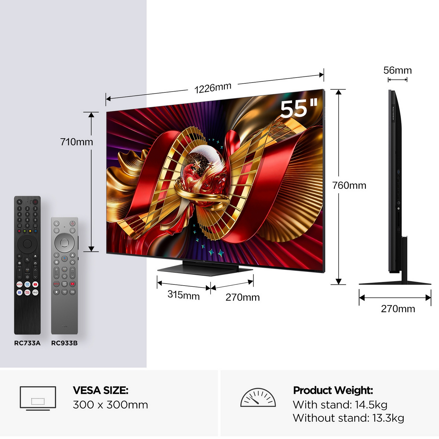TCL 55″ QD-Mini LED 4K UHD 144 HZ Smart Google TV, Dolby Atmos, Audio by Bang + Olufsen 55C8L-UK - Black TCL 55″ QD-Mini LED 4K UHD 144 HZ Smart Google TV, Dolby Atmos, Audio by Bang + Olufsen 55C8L-UK - Black