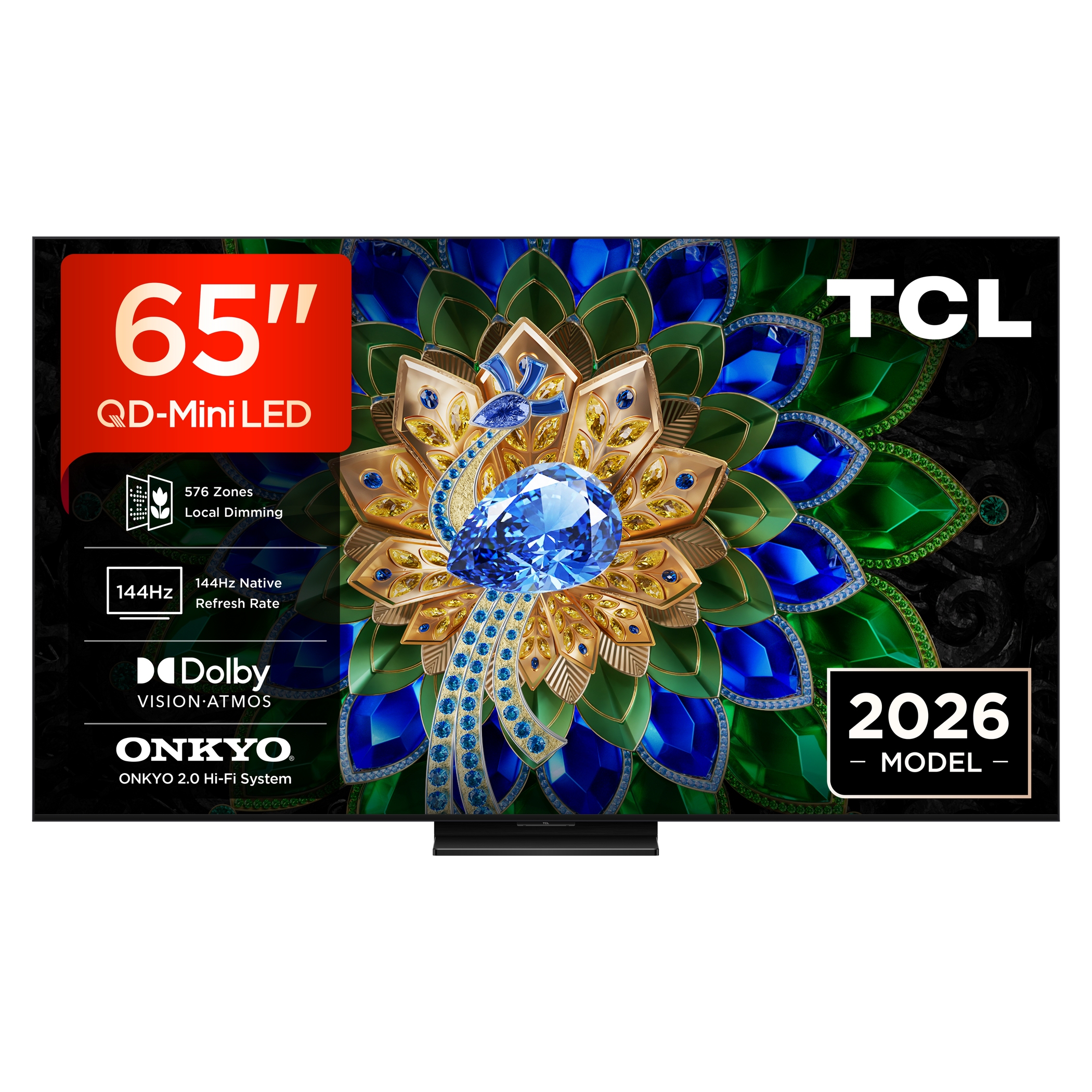 TCL 65" QD-Mini LED TV Matte NXTVISION Display 144Hz 65A400U-UK - Black