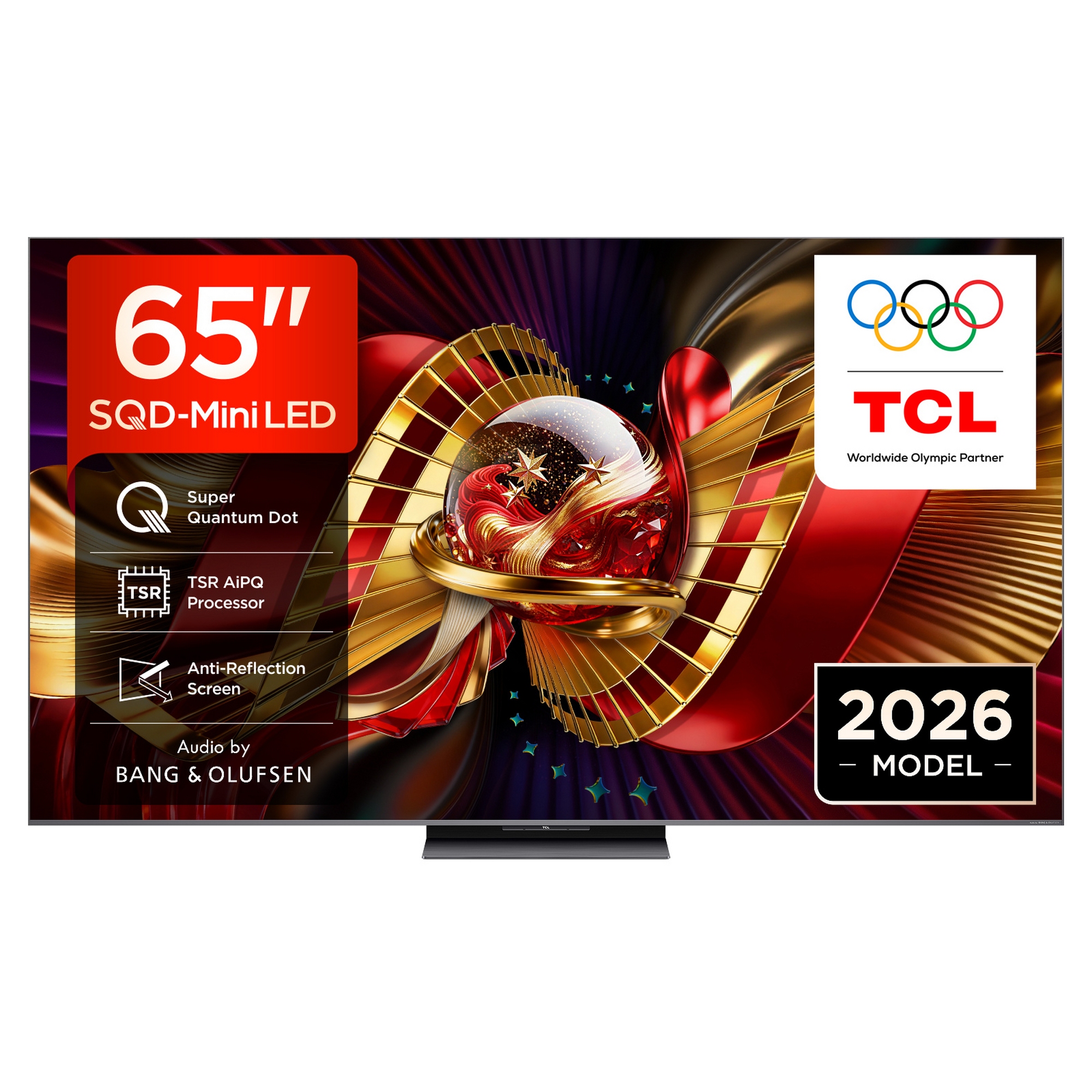 TCL 65″ QD-Mini LED, 4K UHD TV 144 HZ Smart Google TV, Dolby Atmos, Audio by Bang + Olufsen 65C8L-UK - Black
