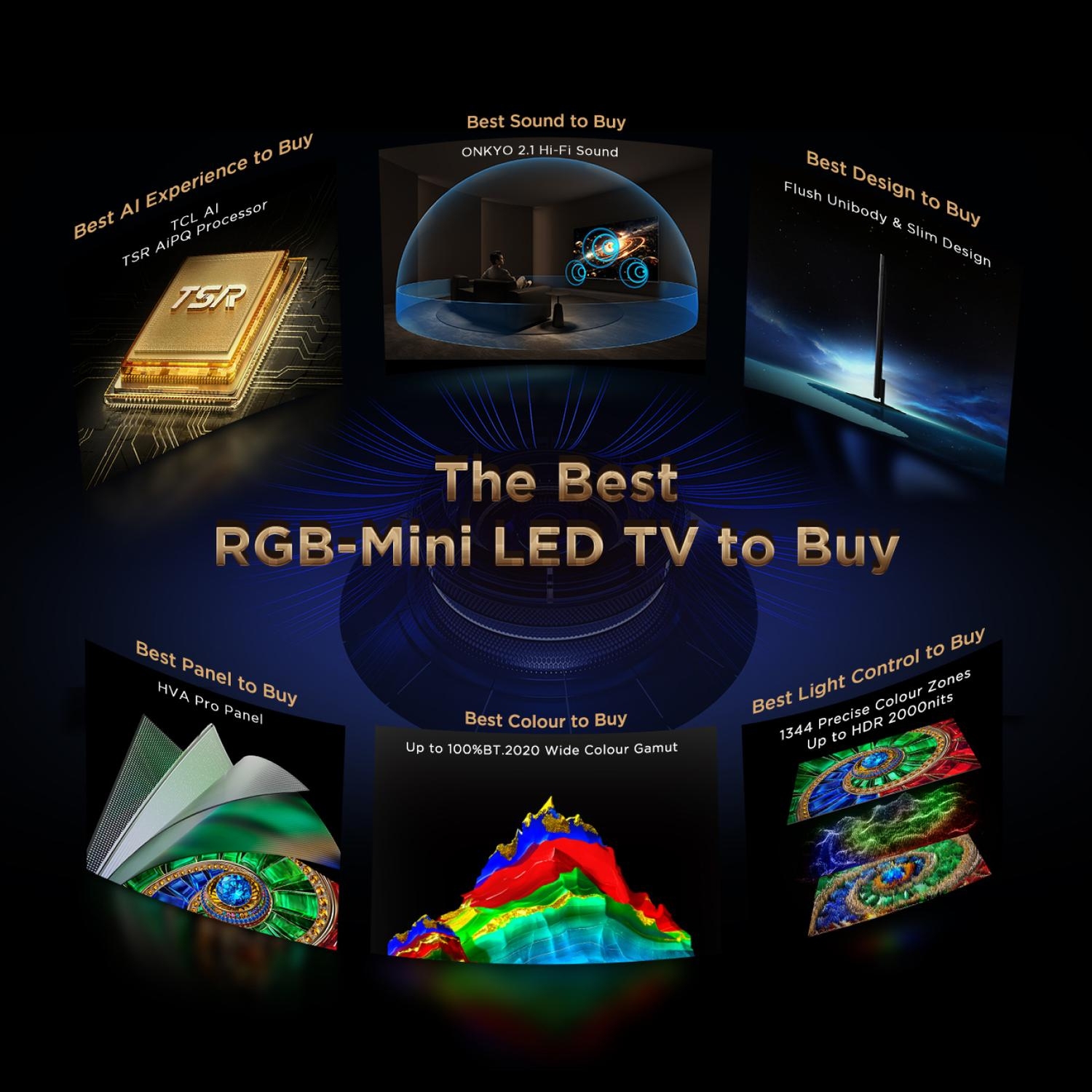 TCL 65" RGB Mini LED TV, 4K UHD, 144HZ, Smart Google TV 65RM7L-UK - Black TCL 65" RGB Mini LED TV, 4K UHD, 144HZ, Smart Google TV 65RM7L-UK - Black