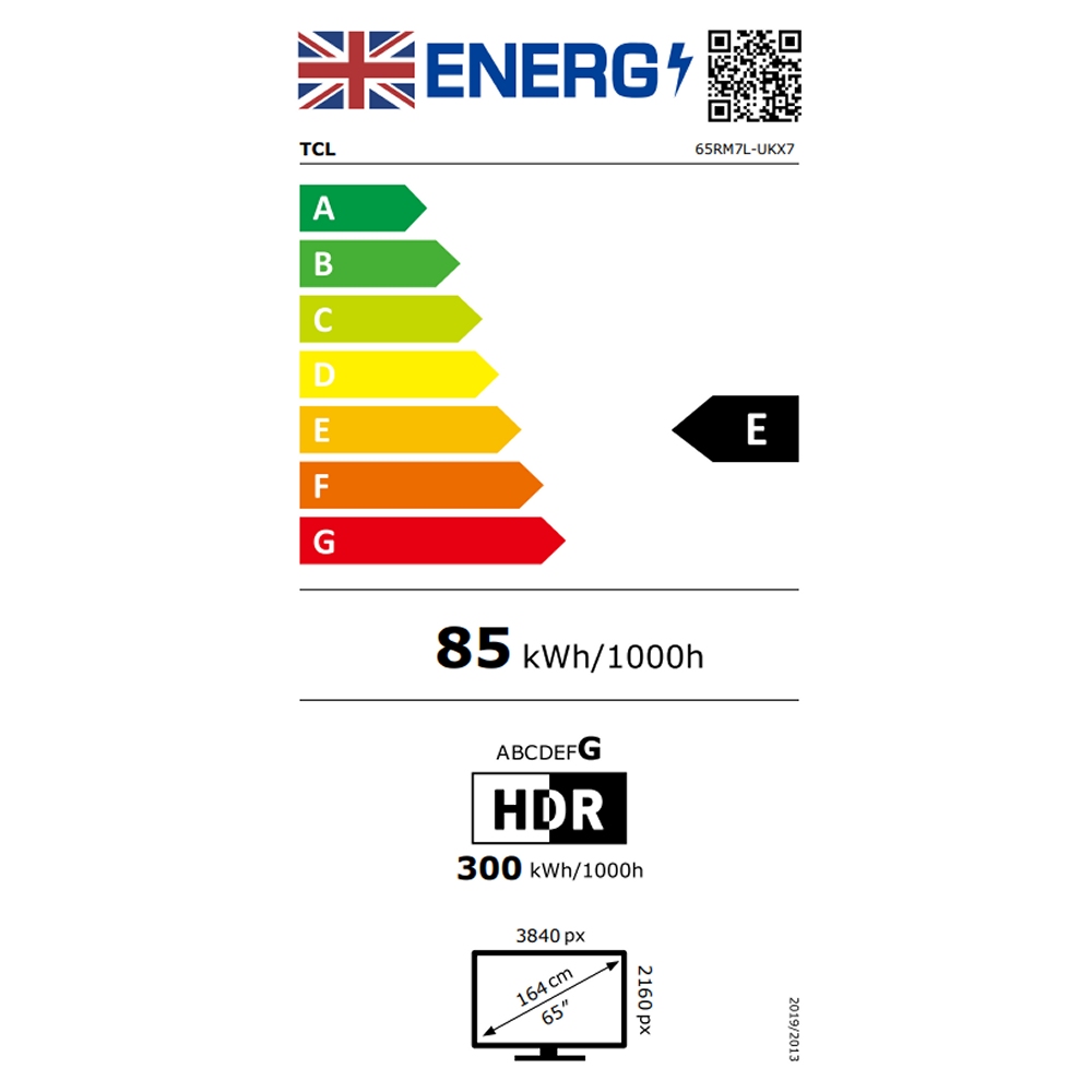 TCL 65" RGB Mini LED TV, 4K UHD, 144HZ, Smart Google TV 65RM7L-UK - Black TCL 65" RGB Mini LED TV, 4K UHD, 144HZ, Smart Google TV 65RM7L-UK - Black
