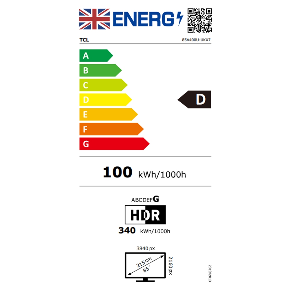 TCL 85" QD-Mini LED TV Matte NXTVISION Display 144Hz 85A400U-UK - Black TCL 85" QD-Mini LED TV Matte NXTVISION Display 144Hz 85A400U-UK - Black