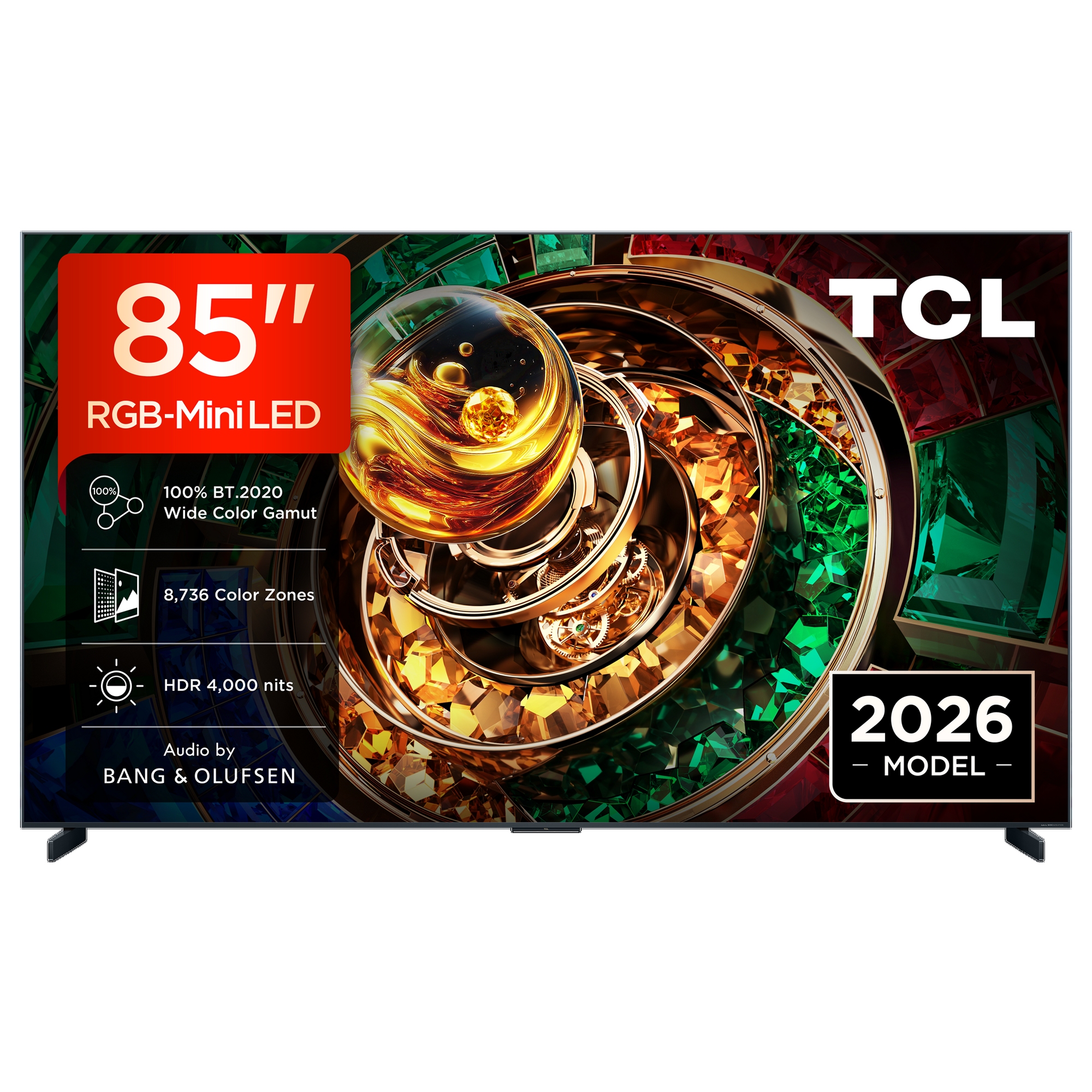 TCL 85" RGB Mini LED TV, 4K UHD, 144 Hz Smart Google TV 85RM9L-UK - Black
