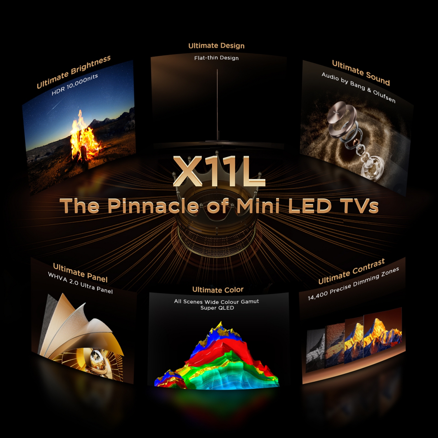 TCL 85" SQD Mini LED 4K UHD TV, 144 Hz, Smart Google TV, Audio by Bang + Olufsen 85X11L-UK - Black TCL 85" SQD Mini LED 4K UHD TV, 144 Hz, Smart Google TV, Audio by Bang + Olufsen 85X11L-UK - Black