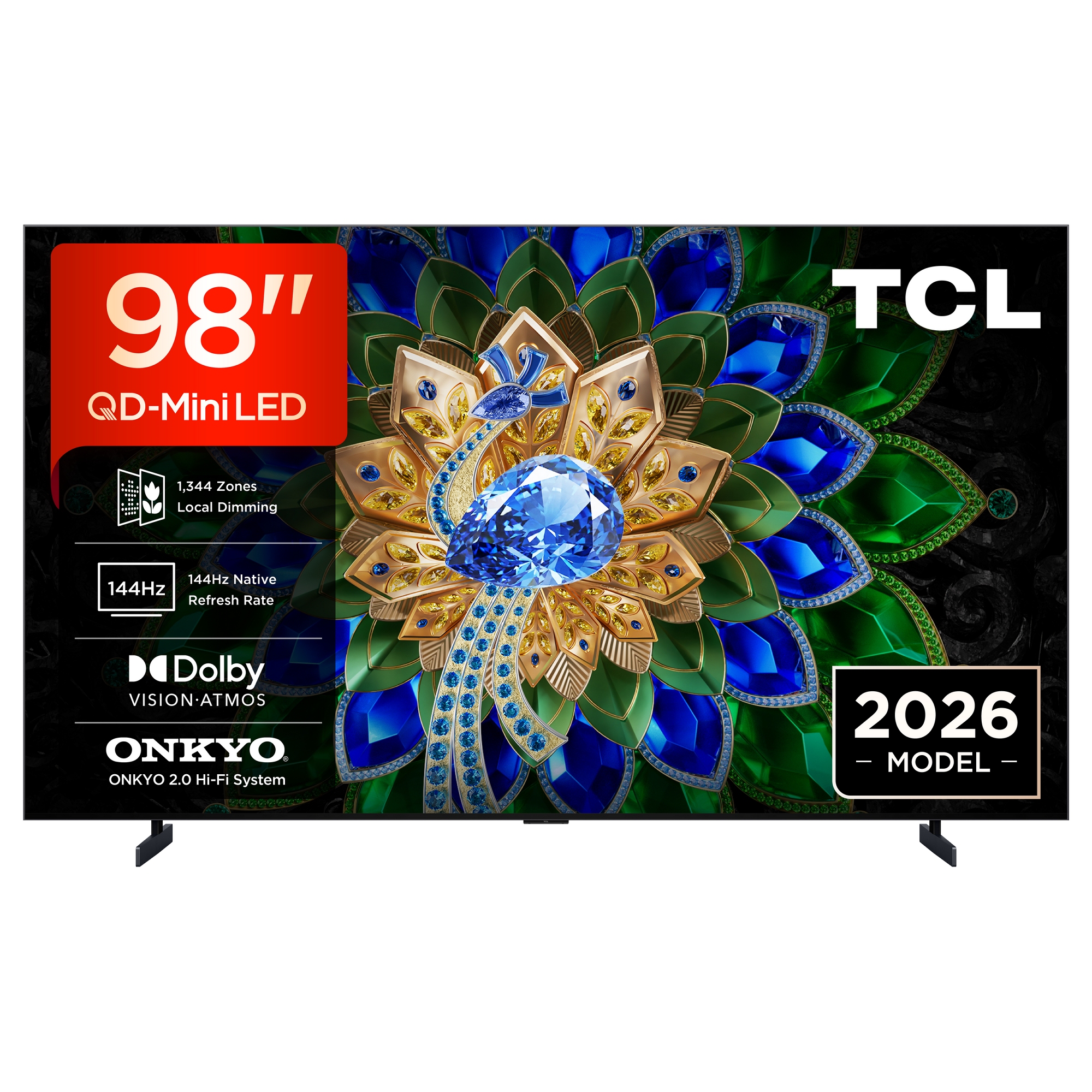 TCL 98" QD-Mini LED TV Matte NXTVISION Display 144Hz 98A400U-UK - Black