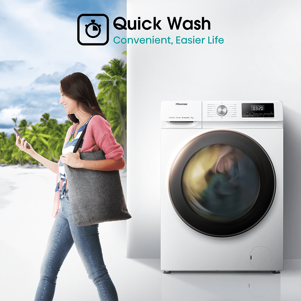 Hisense 9kg 3 Series Washing Machine 1400rpm WFQA9014EVJM - WHITE Hisense 9kg 3 Series Washing Machine 1400rpm WFQA9014EVJM - WHITE