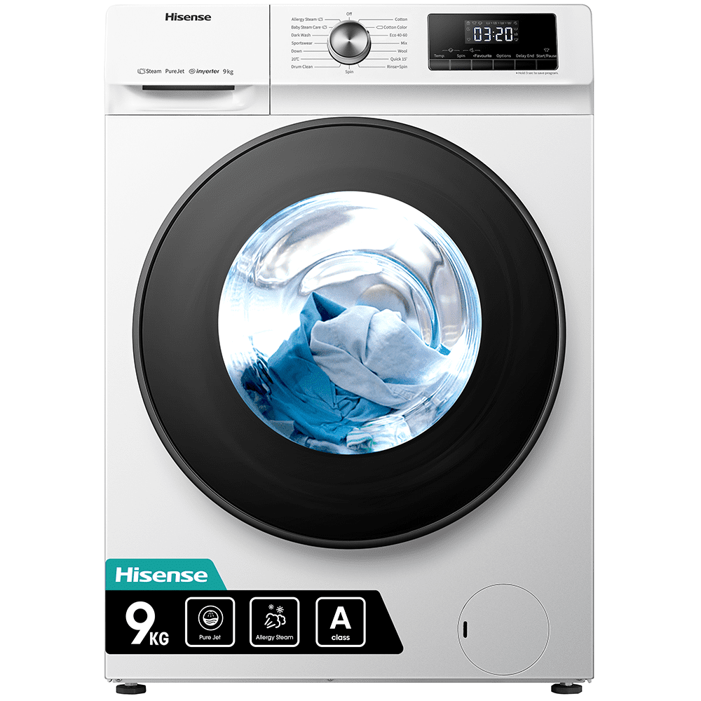 Hisense 9kg 3 Series Washing Machine 1400rpm WFQA9014EVJM - WHITE Hisense 9kg 3 Series Washing Machine 1400rpm WFQA9014EVJM - WHITE