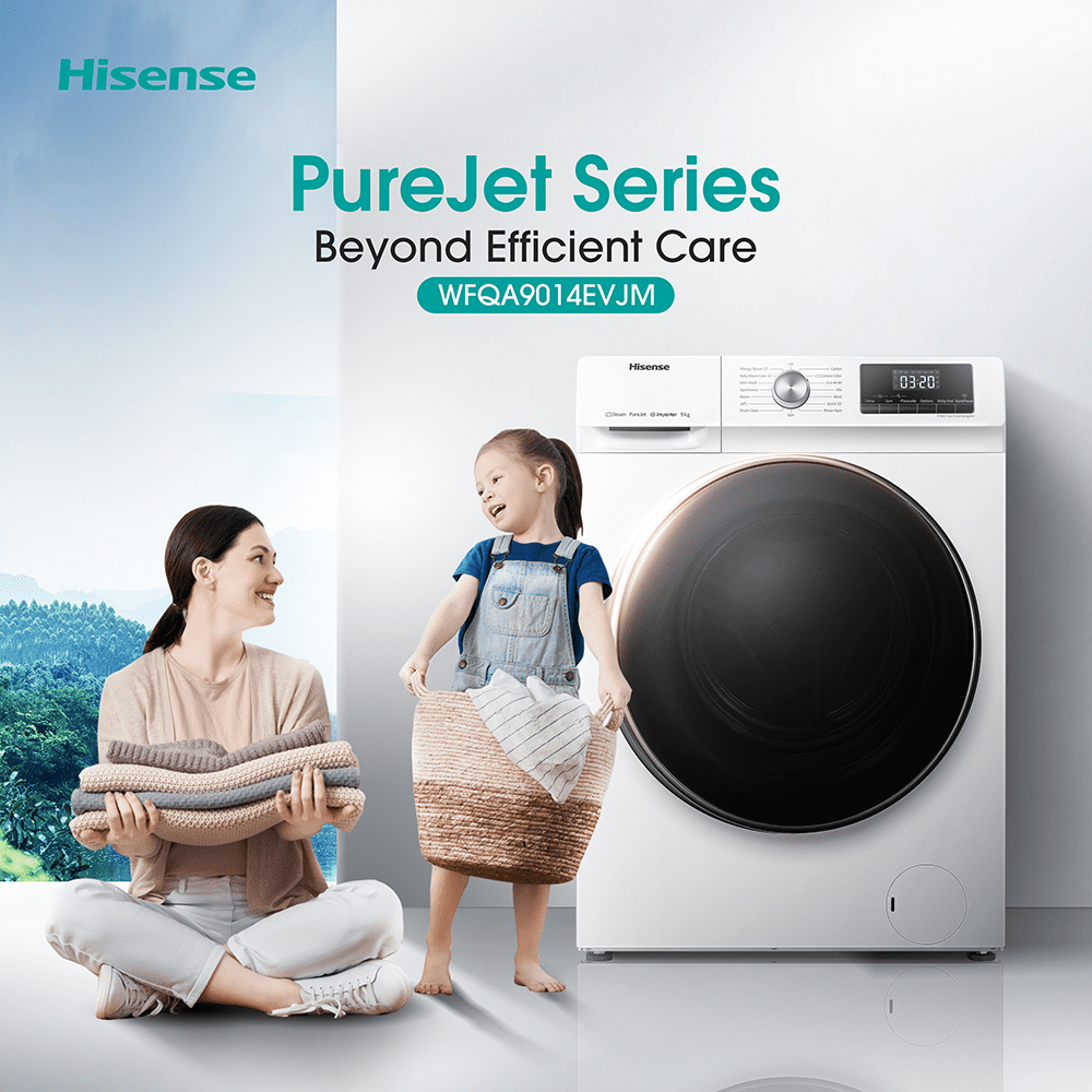 Hisense 9kg 3 Series Washing Machine 1400rpm WFQA9014EVJM - WHITE Hisense 9kg 3 Series Washing Machine 1400rpm WFQA9014EVJM - WHITE