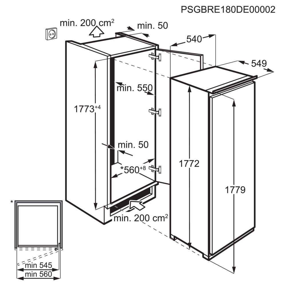 Zanussi 177cm Integrated In Column Larder Fridge ZRDN18FS1 Zanussi 177cm Integrated In Column Larder Fridge ZRDN18FS1