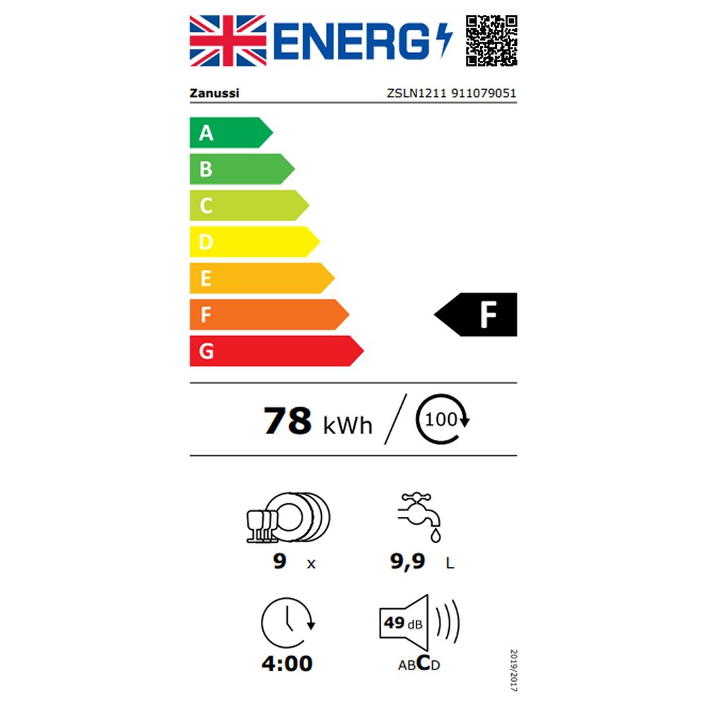 Zanussi 45cm Fully Integrated Slimline Dishwasher ZSLN1211 Zanussi 45cm Fully Integrated Slimline Dishwasher ZSLN1211