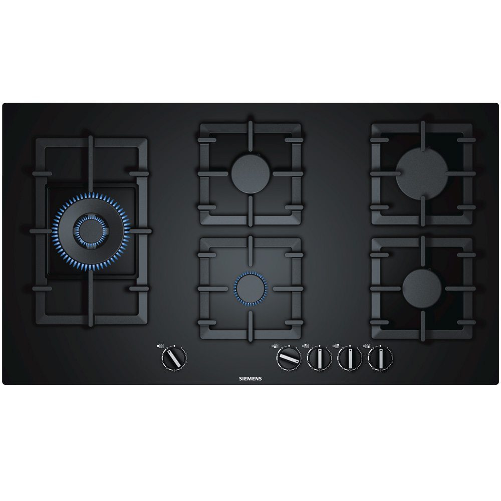 Siemens  IQ-500 90cm Frameless Gas On Glass StepFlame Hob EP9A6SB90 - Black