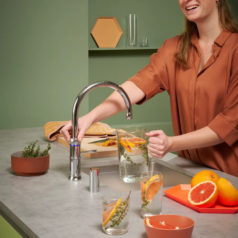 Quooker Classic Round Fusion 3-in-1 Boiling Water Tap PRO3 CLASSIC FUSION ROUND CHROME CFNRCHR - Chrome Quooker Classic Round Fusion 3-in-1 Boiling Water Tap PRO3 CLASSIC FUSION ROUND CHROME CFNRCHR - Chrome