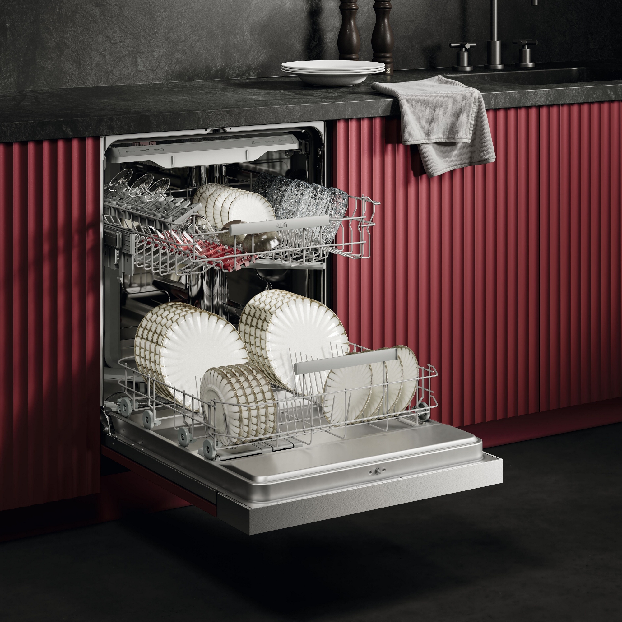 AEG Series 6000 60cm Semi Integrated Dishwasher GT6200B2SNM - Stainless Steel AEG Series 6000 60cm Semi Integrated Dishwasher GT6200B2SNM - Stainless Steel