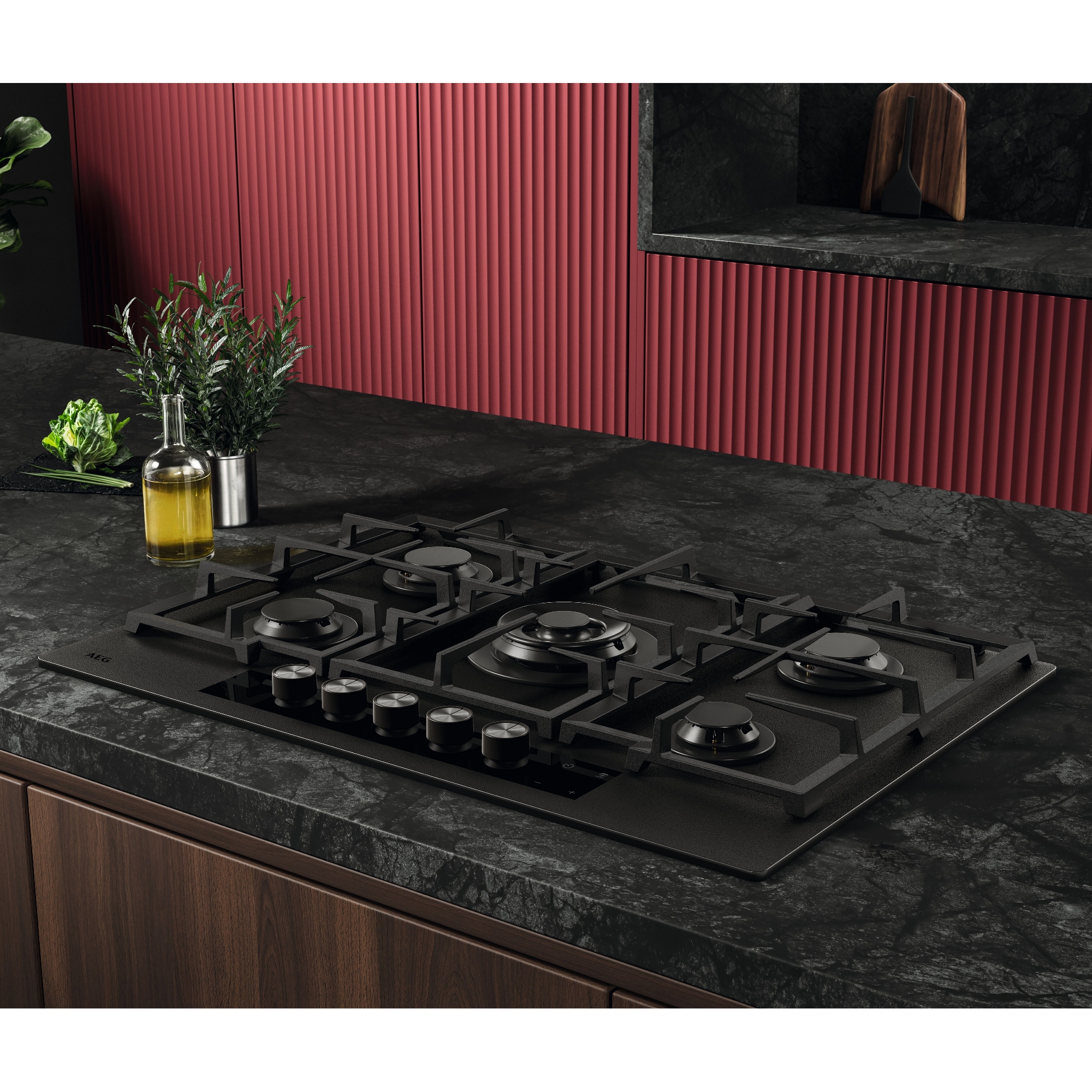 AEG 75cm Series 8000 Flamelight Gas on Glass Hob HKB75341NL - Black AEG 75cm Series 8000 Flamelight Gas on Glass Hob HKB75341NL - Black