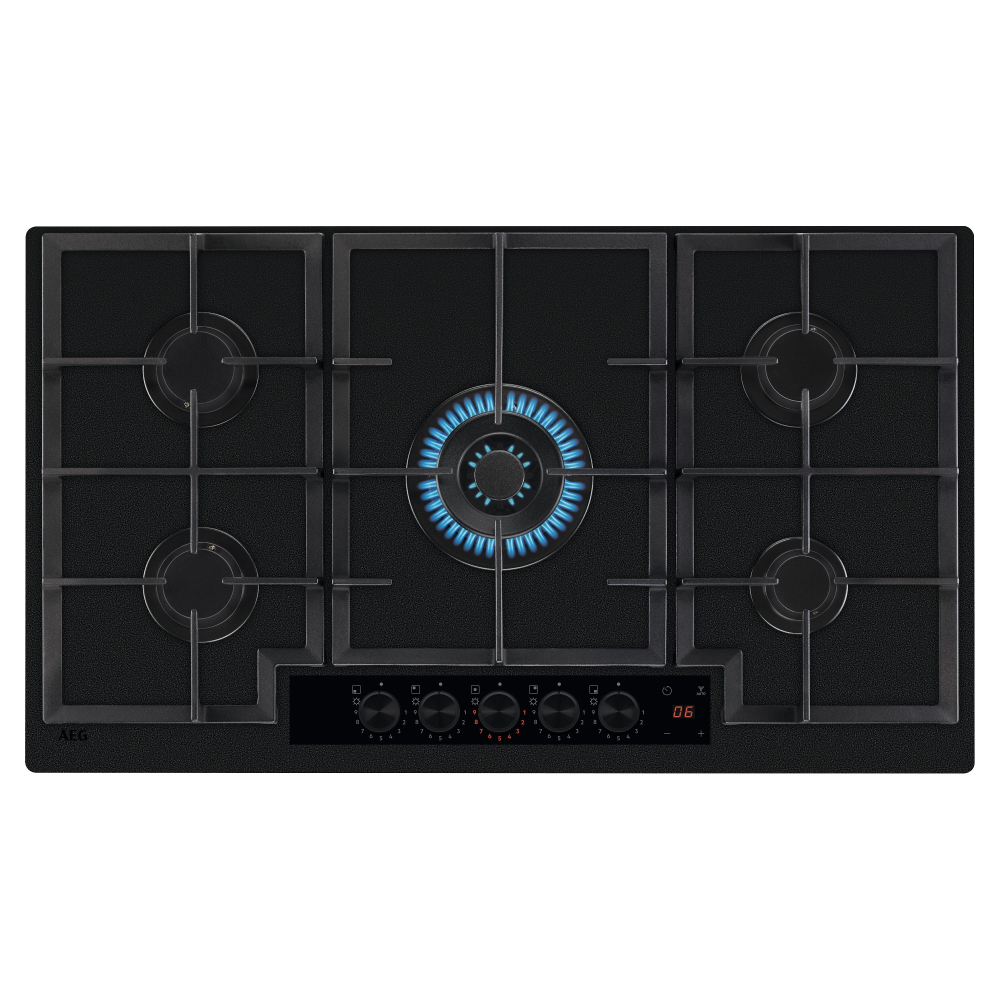 AEG 90cm Series 8000 Flamelight Gas on Glass Hob HKB95341NL - Black