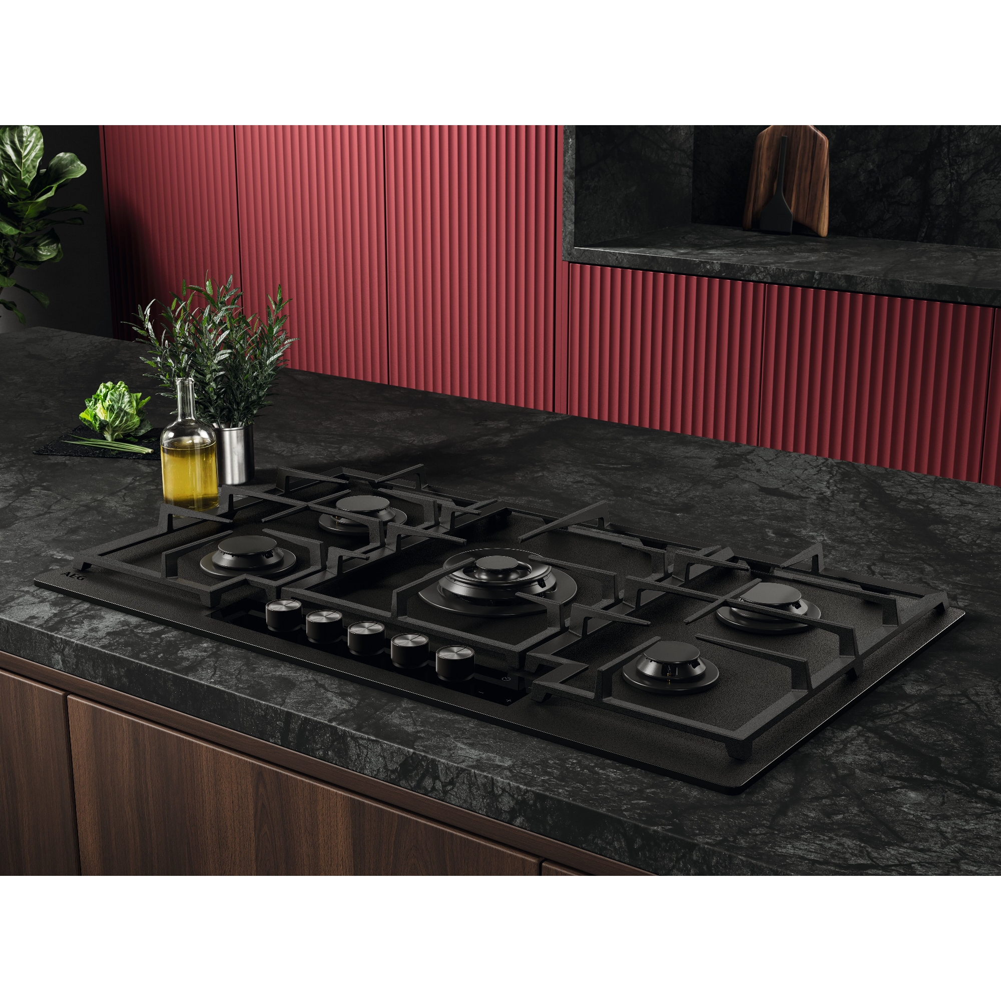 AEG 90cm Series 8000 Flamelight Gas on Glass Hob HKB95341NL - Black AEG 90cm Series 8000 Flamelight Gas on Glass Hob HKB95341NL - Black