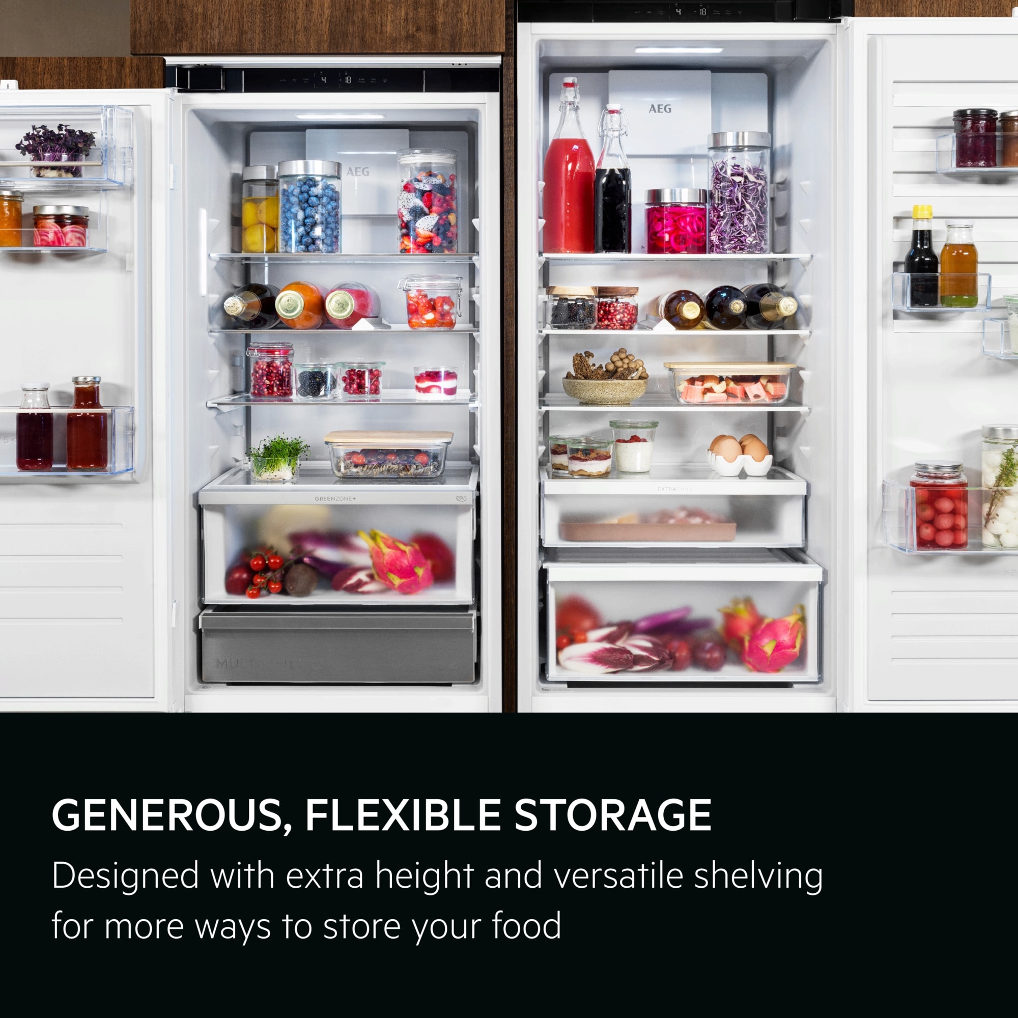 AEG 188cm Series 8000 Integrated 70/30 Frost Free Fridge Freezer NSC8M192DS AEG 188cm Series 8000 Integrated 70/30 Frost Free Fridge Freezer NSC8M192DS