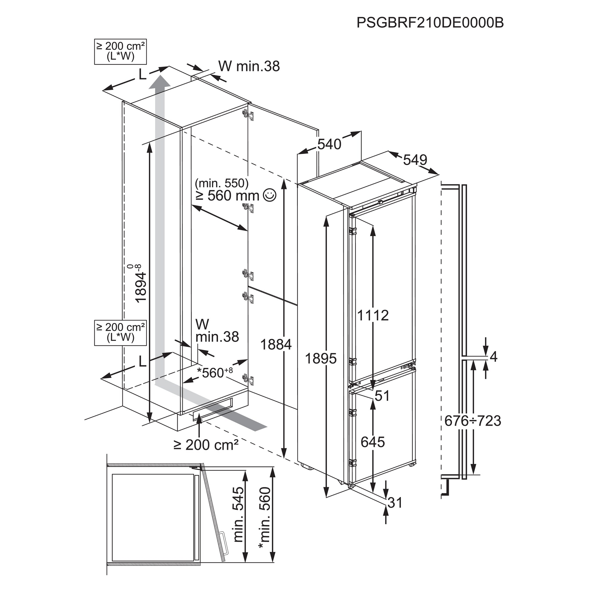 AEG 188cm Series 8000 Integrated 70/30 Frost Free Fridge Freezer NSC8M192DS AEG 188cm Series 8000 Integrated 70/30 Frost Free Fridge Freezer NSC8M192DS