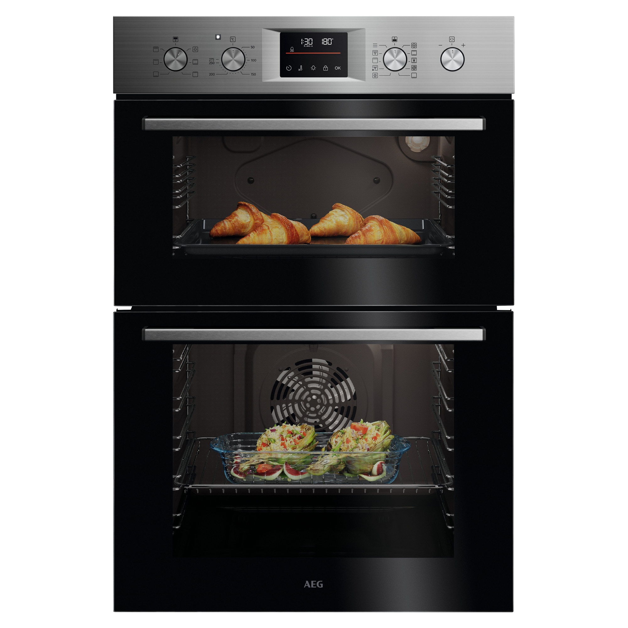 AEG Series 6000 SurroundCook Built-in Multifunction Double Oven OU5CP40M - Stainless Steel