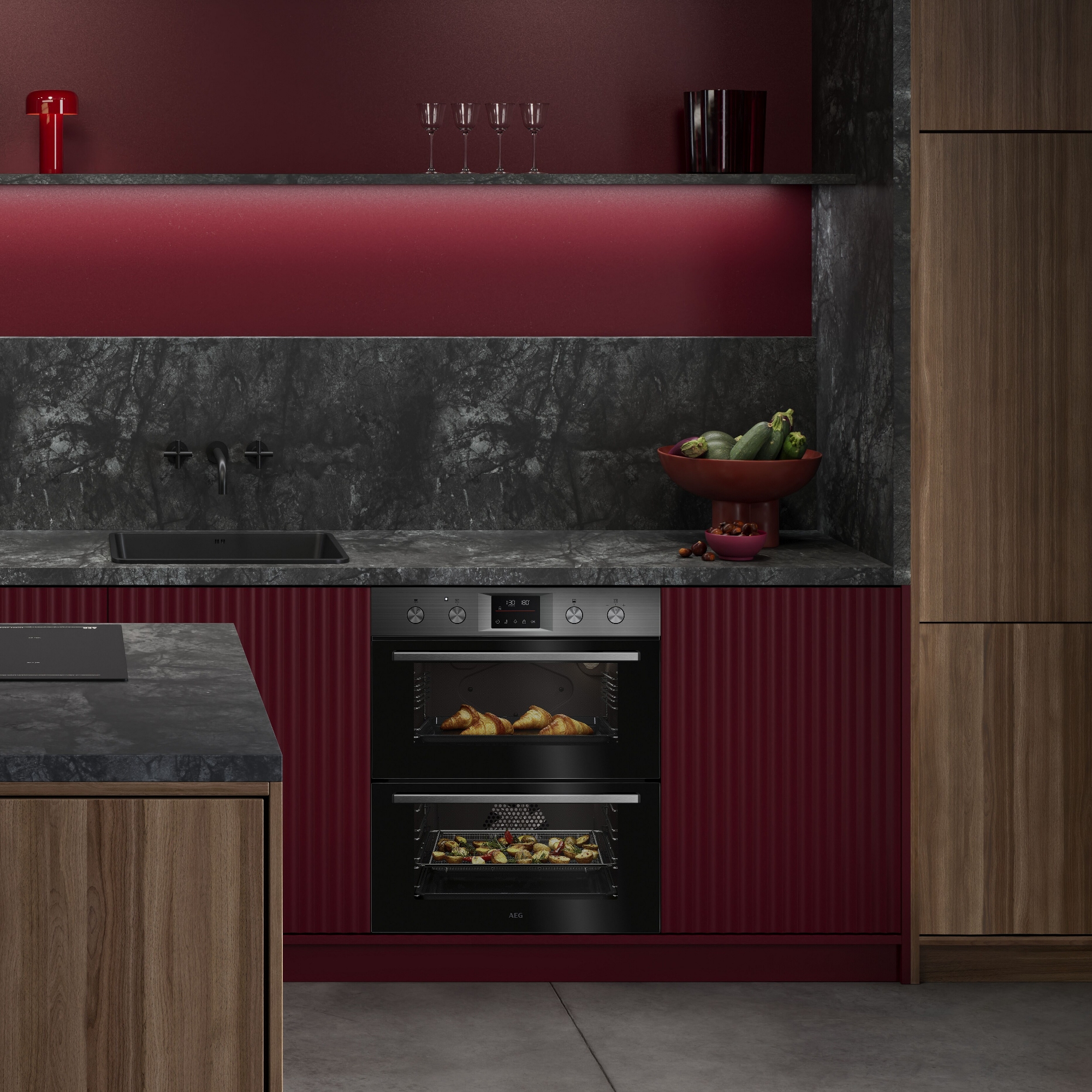 AEG Series 6000 SurroundCook Built-under Multifunction Double Oven OU5CU40M - Stainless Steel AEG Series 6000 SurroundCook Built-under Multifunction Double Oven OU5CU40M - Stainless Steel