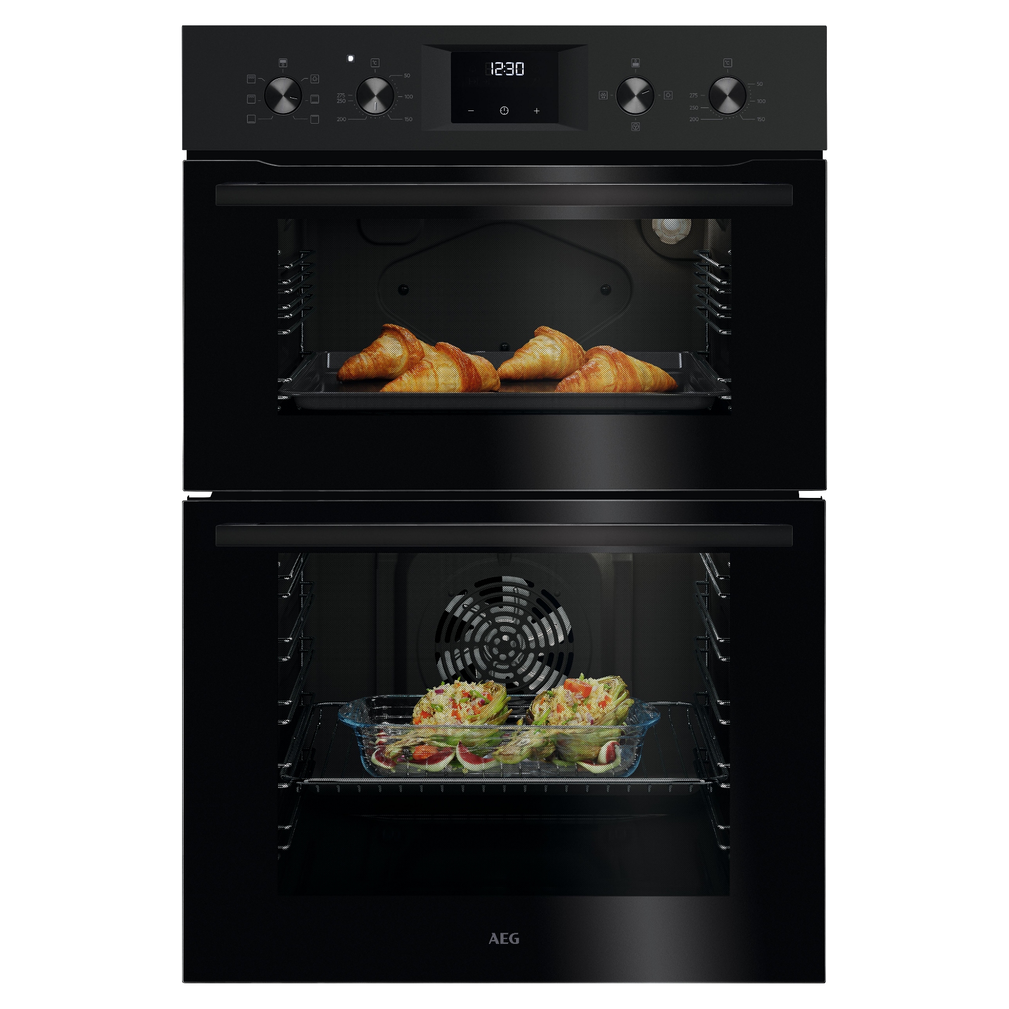 AEG Series 6000 SurroundCook Built-in Double Oven OU5NP20B - Black