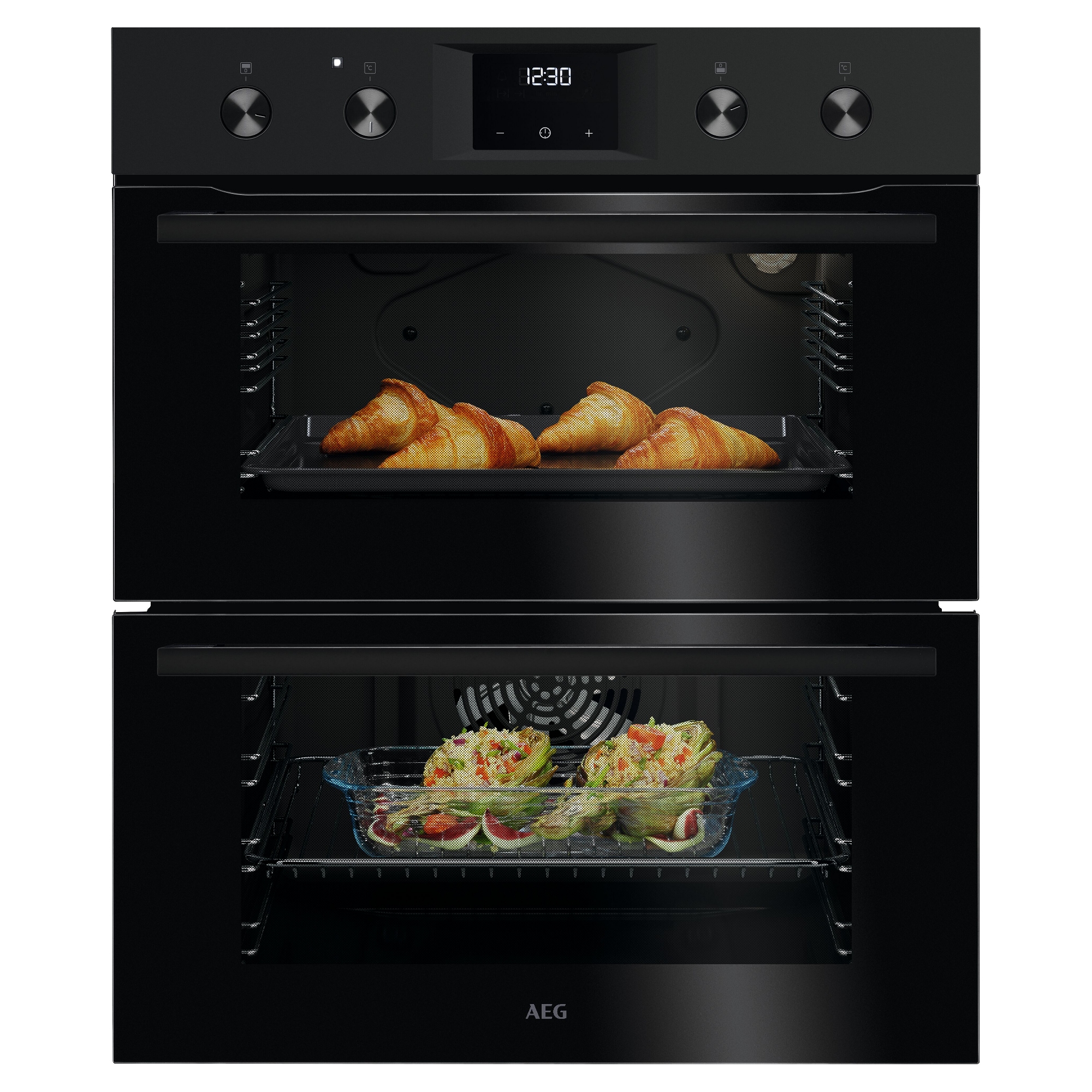 AEG Series 6000 SurroundCook Built-under Double Oven OU5NU20B - Black