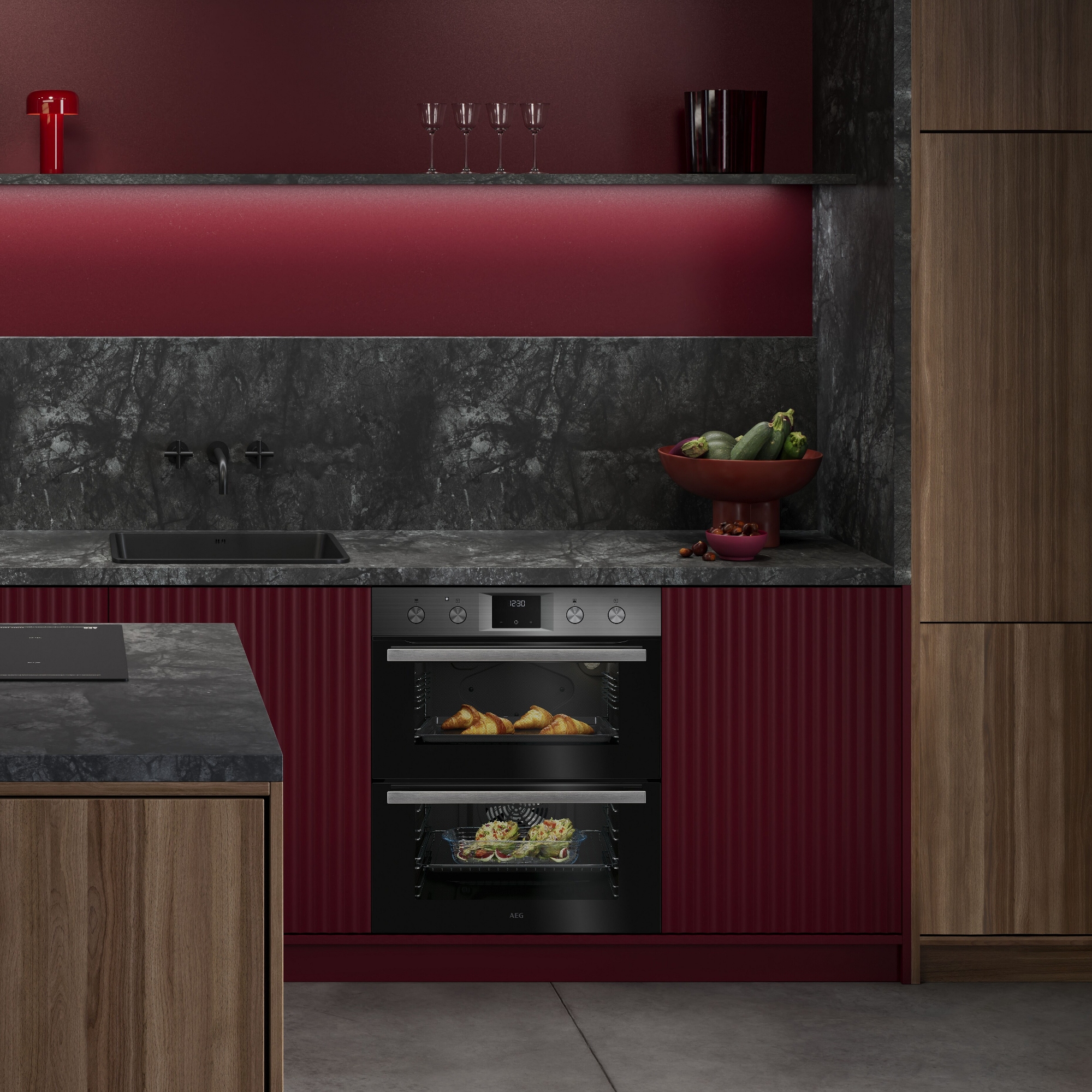 AEG Series 6000 SurroundCook Built-under Double Oven OU5NU20M - Stainless Steel AEG Series 6000 SurroundCook Built-under Double Oven OU5NU20M - Stainless Steel