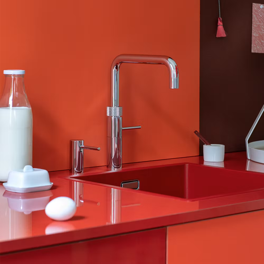 Quooker Combi Fusion Square 3-in-1 Boiling Water Tap COMBI 2.2 FUSION SQUARE CHROME FNSCHR - Chrome Quooker Combi Fusion Square 3-in-1 Boiling Water Tap COMBI 2.2 FUSION SQUARE CHROME FNSCHR - Chrome