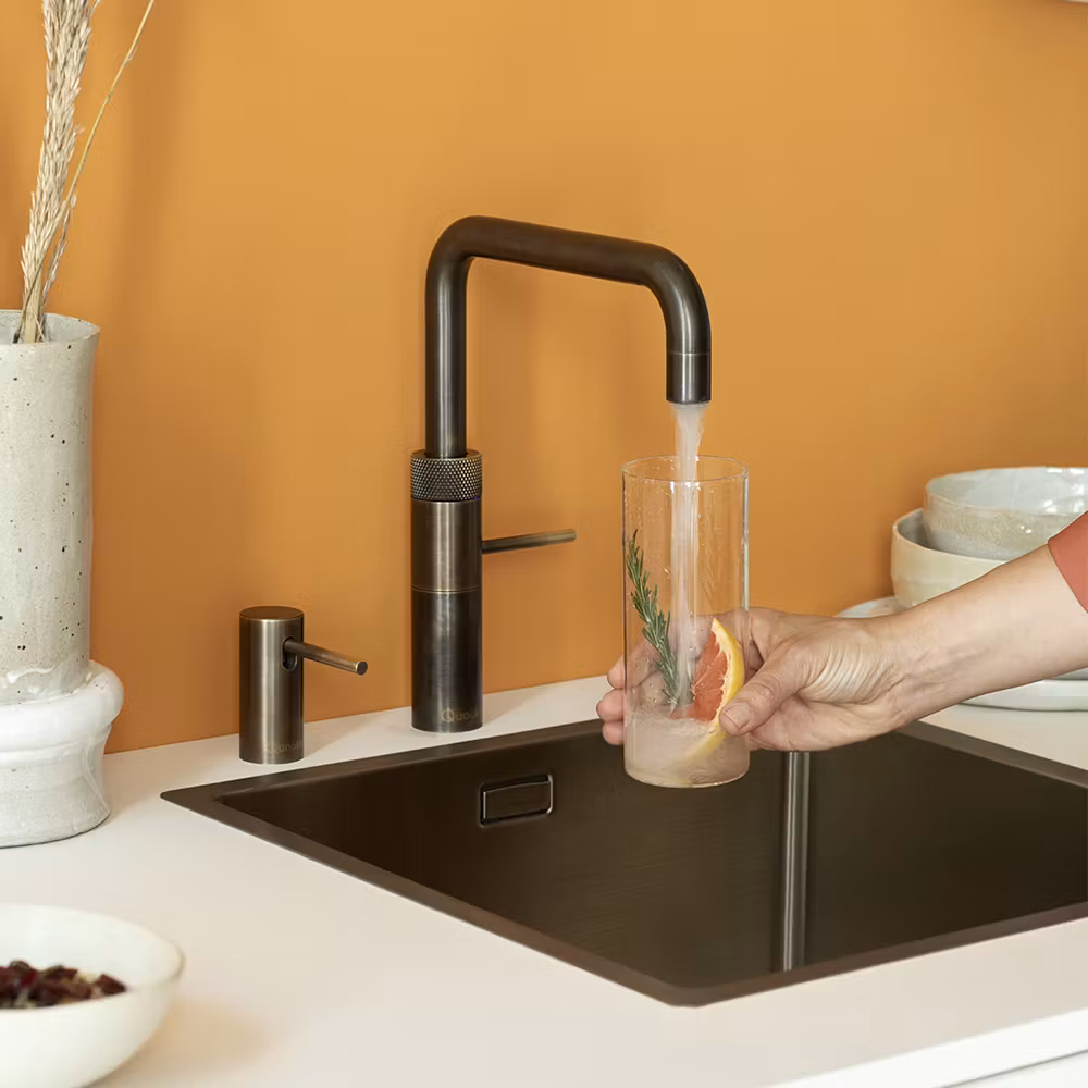 Quooker Combi Fusion Square 3-in-1 Boiling Water Tap COMBI 2.2 FUSION SQUARE PTN FNSPTB - Patinated Brass Quooker Combi Fusion Square 3-in-1 Boiling Water Tap COMBI 2.2 FUSION SQUARE PTN FNSPTB - Patinated Brass